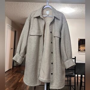 H&M Cream Textured Jacket